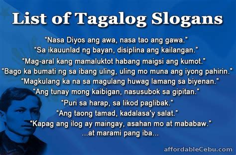 halimbawa ng campaign slogan tagalog